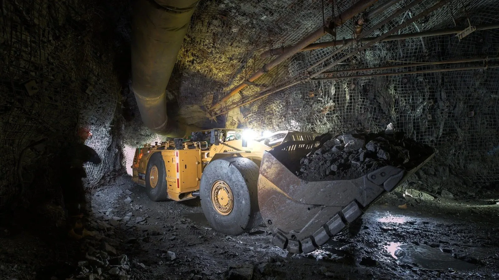 Wide view of jumbo mining equipment